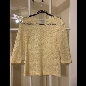 Forever21 Yellow Lace Blouse